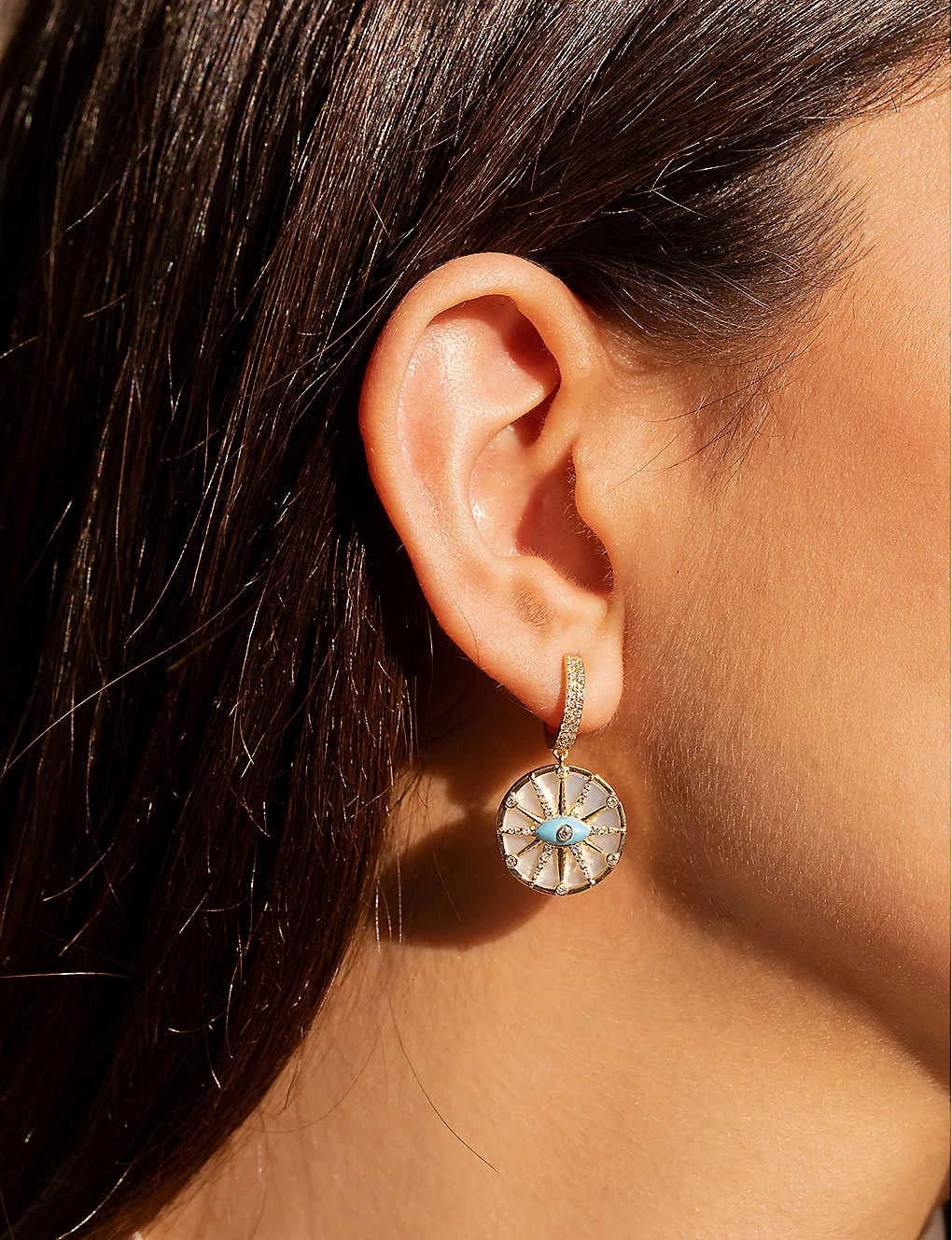 The Orchid London O'Hara Eye 18ct Yellow-gold, Diamond, Malachite And Mother-of-pearl Drop Earrings 4 The Orchid London O'Hara Eye 18ct Yellow-gold, Diamond, Malachite And Mother-of-pearl Drop Earrings - Image 2