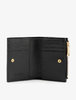 Bottega Veneta Intrecciato Brand-debossed Leather Wallet -Glam Pouch Store R04163143 BLACKGOLD ALT03