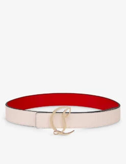 Christian Louboutin Empire Logo-buckle Leather Belt -Glam Pouch Store R04163226 LECHE ALT02