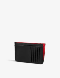 Christian Louboutin Loubi54 Zipped Leather Card Holder -Glam Pouch Store R04163243 BLACK ALT04