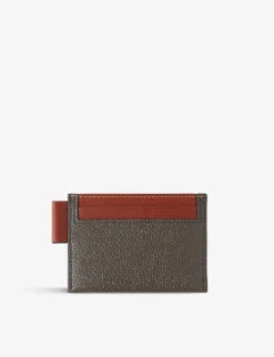 Mulberry Brand-debossed Scotchgrain Card Holder -Glam Pouch Store R04165886 MOLECOGNAC ALT01