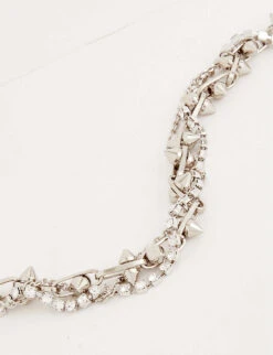 Harmony Crystal-embellished Brass Choker -Glam Pouch Store R04171036 SILVER ALT01