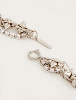 Harmony Crystal-embellished Brass Choker -Glam Pouch Store R04171036 SILVER ALT02