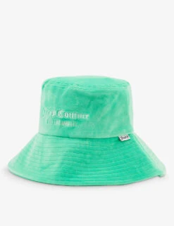 Juicy Couture Wide-brim Logo-embroidered Velour Bucket Hat