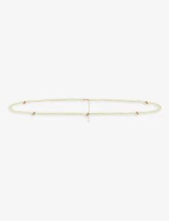 18ct Yellow-gold Plated Recycled Sterling-silver And Lemon Jade Belly Chain