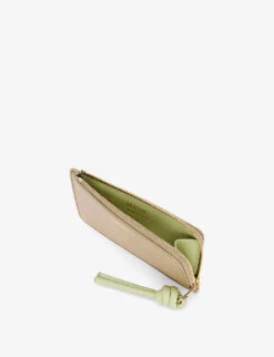 Loewe Knot Leather Card Holder -Glam Pouch Store R04180126 CLAYLIME ALT03