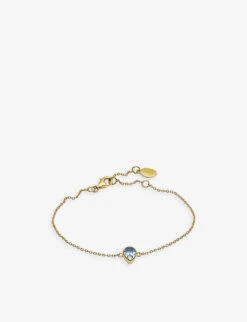 With Love Darling #6 Water Drop 14ct Gold-plated Vermeil Sterling-silver And Zircon Bracelet