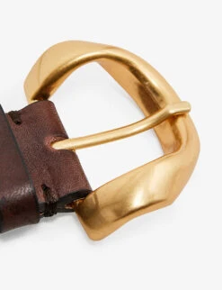 Reiss Indie Twisted-buckle Leather Belt -Glam Pouch Store R04181705 CHOCOLATE ALT02