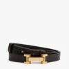 Reiss Hayley Croc-embossed Leather Belt -Glam Pouch Store R04181707 CHOCOLATE M