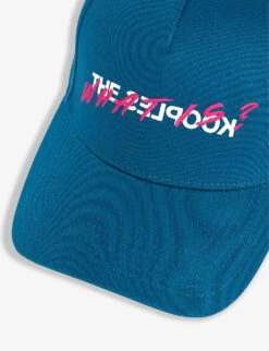 THE KOOPLES 'What Is?-embroidery And Logo-print Cotton Baseball Cap -Glam Pouch Store R04181759 MEDIUMBLUE ALT02