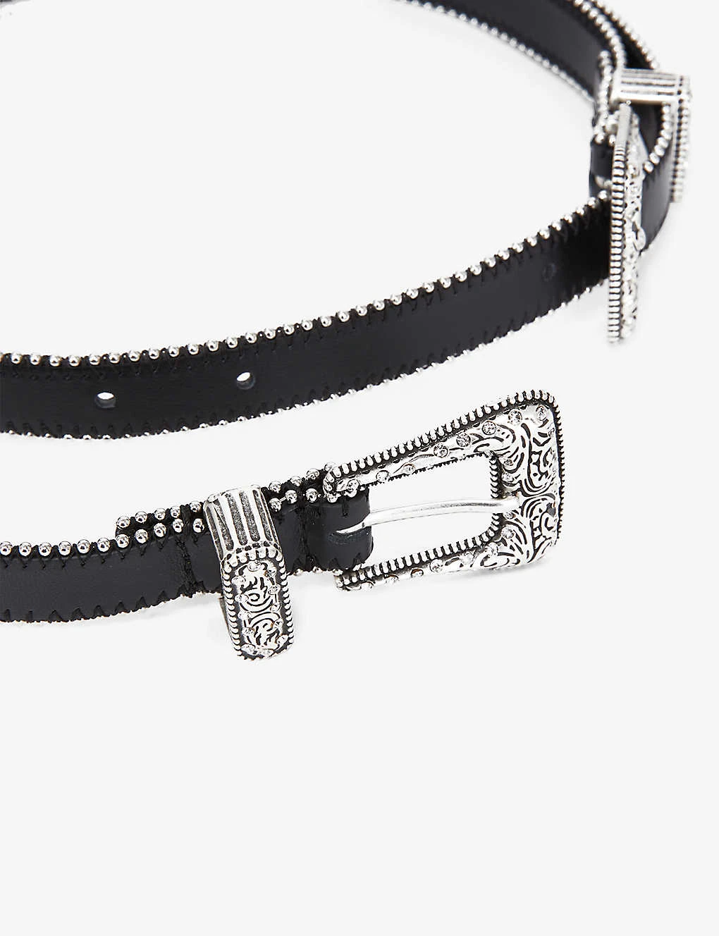 THE KOOPLES Beaded-edge Western-style Buckle Leather Belt 4 THE KOOPLES Beaded-edge Western-style Buckle Leather Belt - Image 2