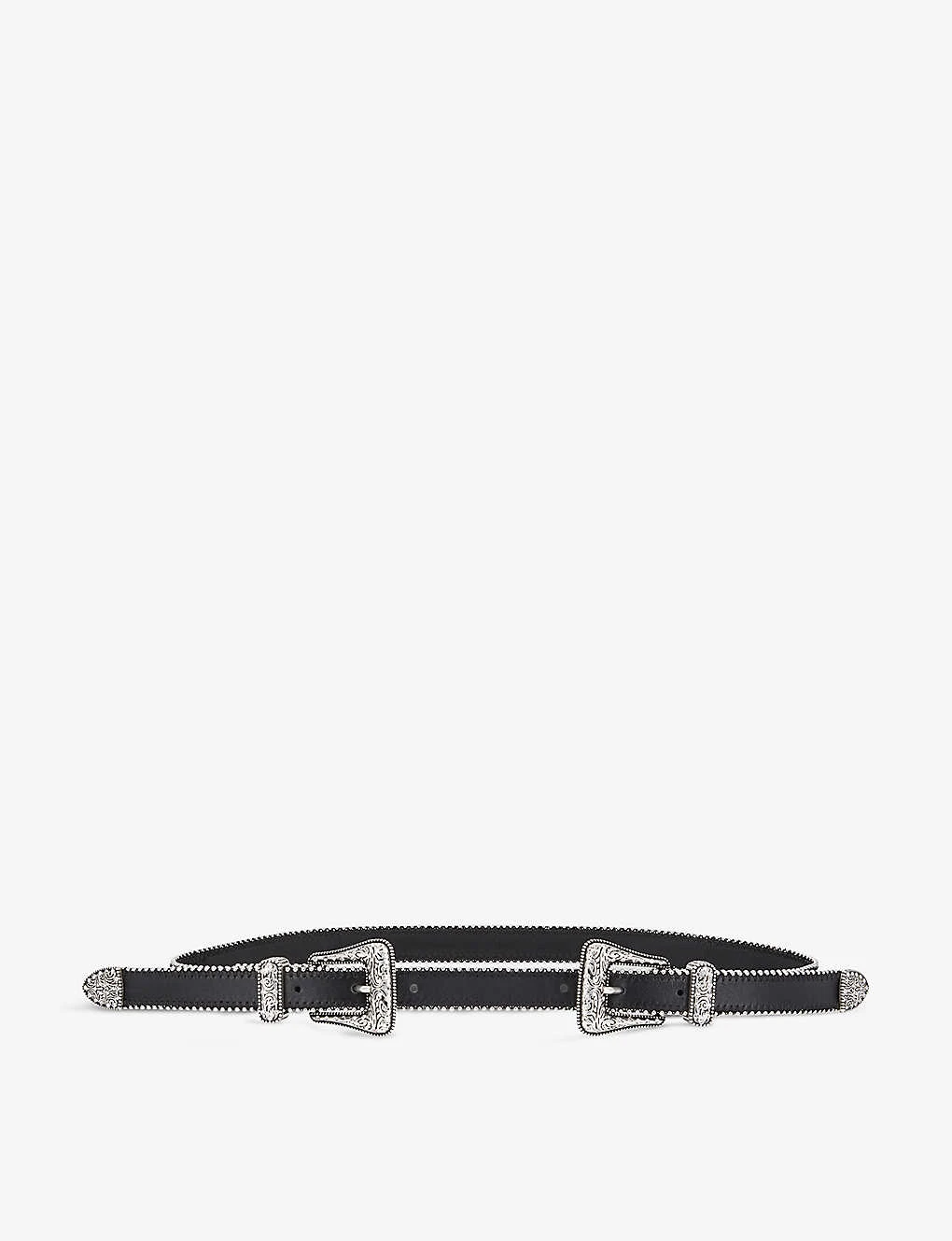 THE KOOPLES Beaded-edge Western-style Buckle Leather Belt 3 THE KOOPLES Beaded-edge Western-style Buckle Leather Belt