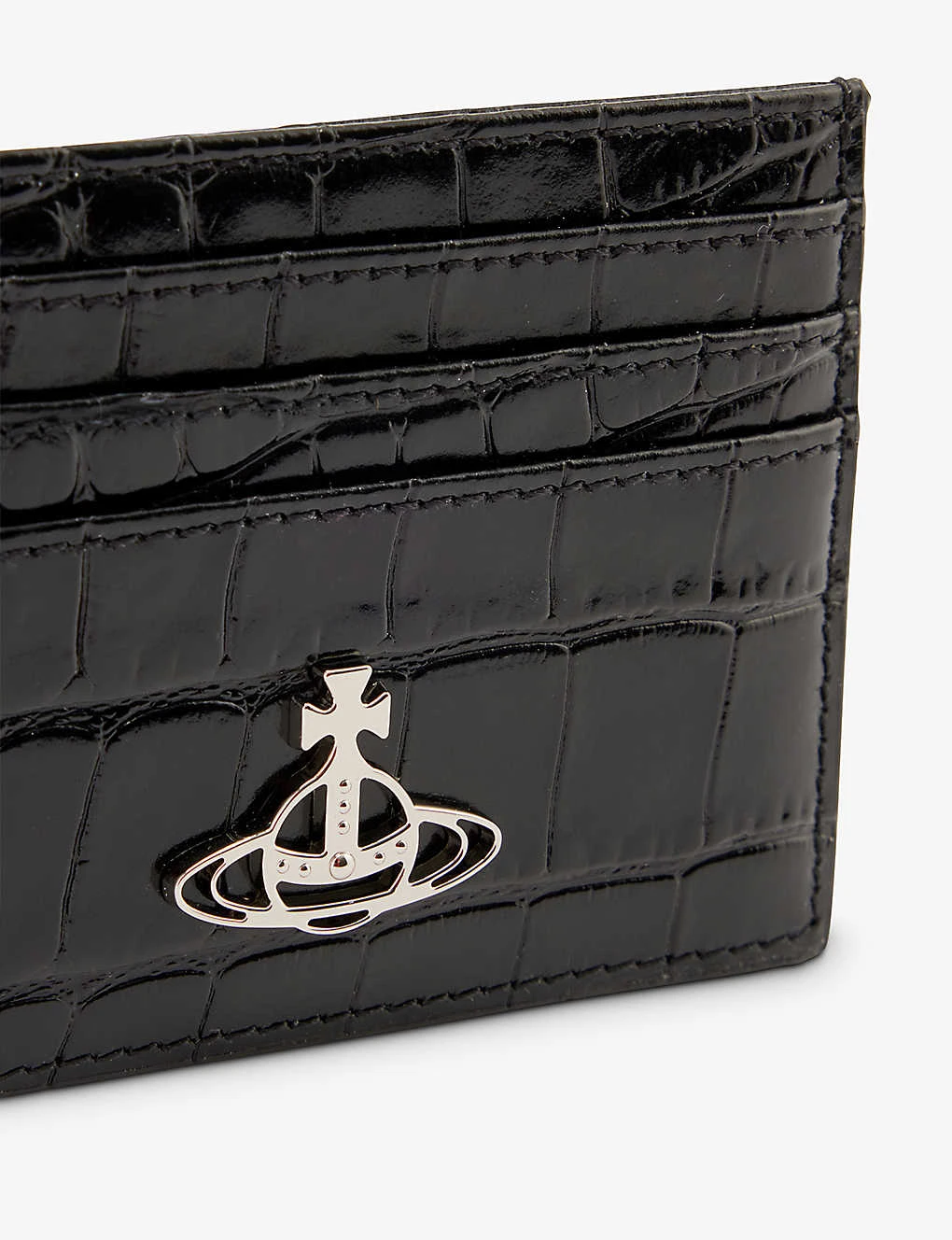 Vivienne Westwood Orb-logo Croc-embossed Leather Card Holder 4 Vivienne Westwood Orb-logo Croc-embossed Leather Card Holder - Image 2