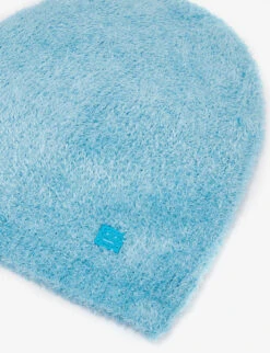 Acne Studios Kamil Logo-patch Woven Beanie Hat -Glam Pouch Store R04185140 TEALBLUE ALT01