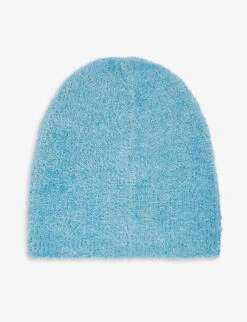 Acne Studios Kamil Logo-patch Woven Beanie Hat -Glam Pouch Store R04185140 TEALBLUE ALT02
