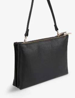 Whistles Rae Double-pouch Leather Clutch Bag 9 Whistles Rae Double-pouch Leather Clutch Bag -Glam Pouch Store R04186336 BLACK ALT02