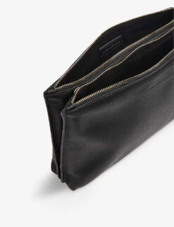 Whistles Rae Double-pouch Leather Clutch Bag 10 Whistles Rae Double-pouch Leather Clutch Bag -Glam Pouch Store R04186336 BLACK ALT03