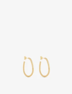 Oval Hoops 14ct Yellow Gold Vermeil-plated Sterling-silver Hoop Earrings