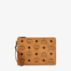 MCM Aren Monogram-print Leather Pouch -Glam Pouch Store R04188352 COGNAC M
