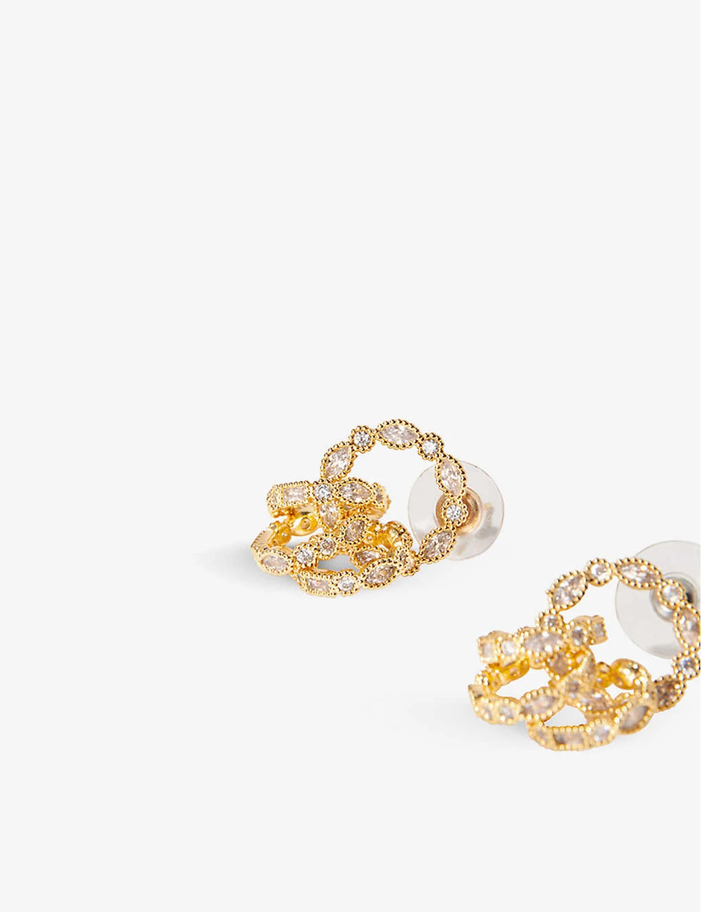 Maje Crystal-embellished Gold-tone Brass Earrings 4 Maje Crystal-embellished Gold-tone Brass Earrings - Image 2