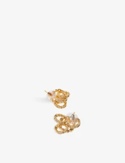 Maje Crystal-embellished Gold-tone Brass Earrings 9 Maje Crystal-embellished Gold-tone Brass Earrings -Glam Pouch Store R04190843 OR ALT03