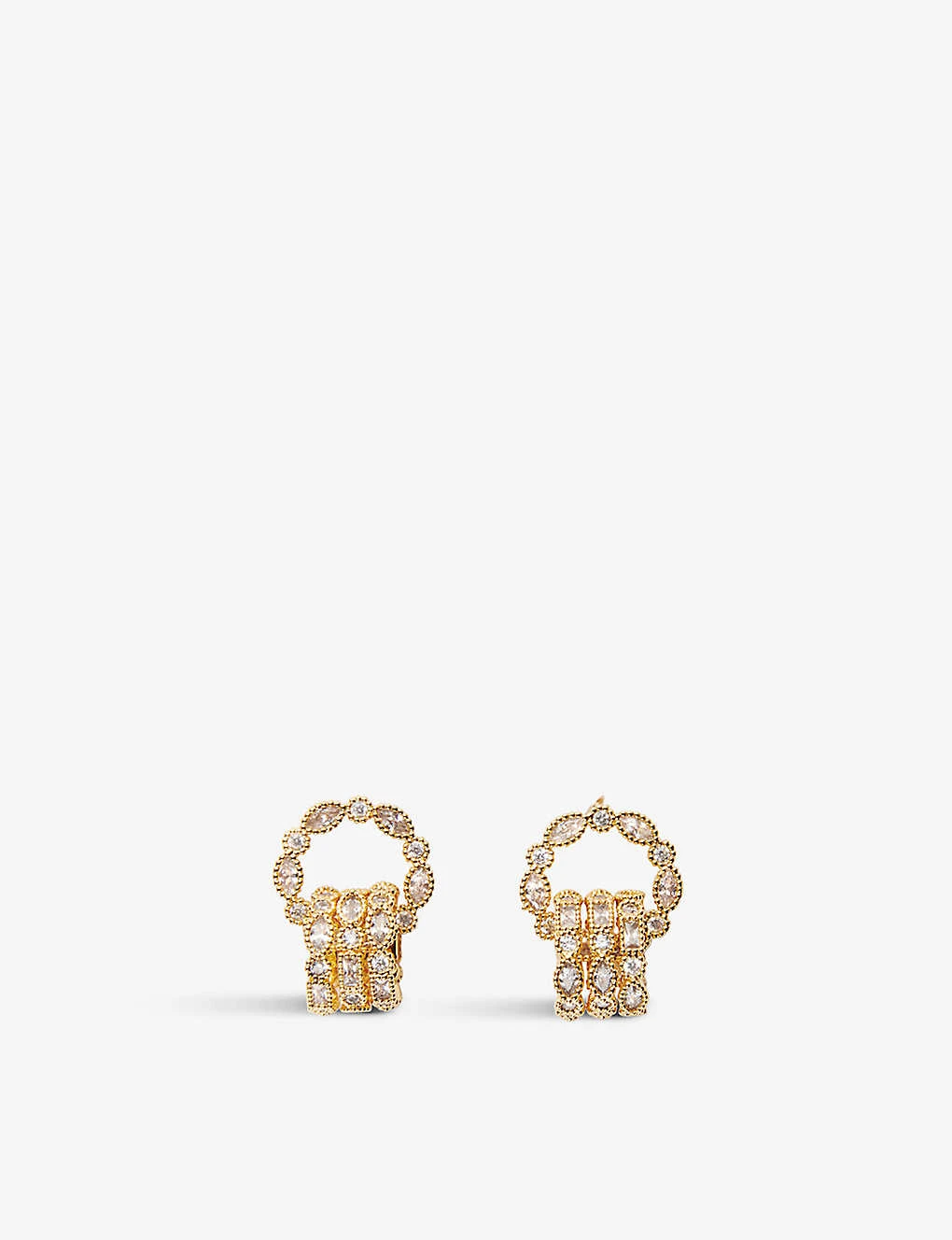 Maje Crystal-embellished Gold-tone Brass Earrings 3 Maje Crystal-embellished Gold-tone Brass Earrings