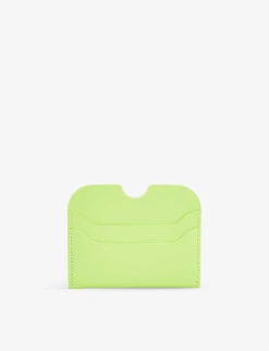 Acne Studios Logo-print Leather Card Holder -Glam Pouch Store R04195221 LIMEGREEN ALT02