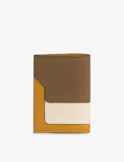Marni Vanitosi Logo-embossed Leather Wallet -Glam Pouch Store R04196471 CIGARSHELLPUMPKIN ALT02