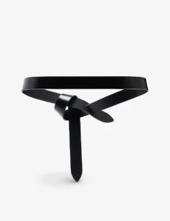 Isabel Marant Etoile Lecce Wrap-around Leather Belt -Glam Pouch Store R04197015 BLACK ALT02