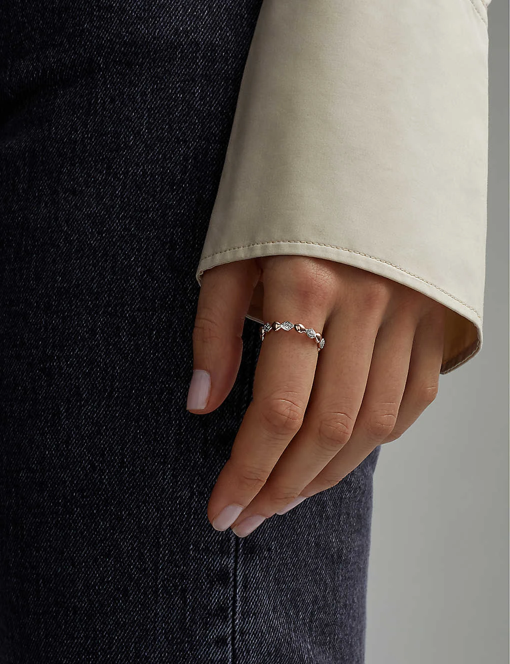 Nura Teardrop Rose Gold-plated Sterling-silver And 0.12 Diamond Eternity Ring 5 Nura Teardrop Rose Gold-plated Sterling-silver And 0.12 Diamond Eternity Ring - Image 3