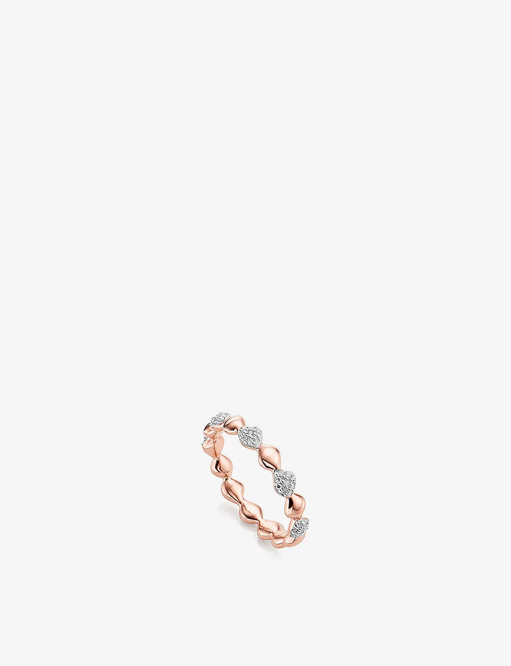 Nura Teardrop Rose Gold-plated Sterling-silver And 0.12 Diamond Eternity Ring 3 Nura Teardrop Rose Gold-plated Sterling-silver And 0.12 Diamond Eternity Ring