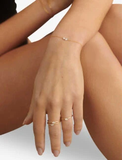 14ct Yellow-gold And 0.027ct Mixed-cut Duo-diamond Chain Bracelet -Glam Pouch Store R04207178 YELLOWGOLD ALT02