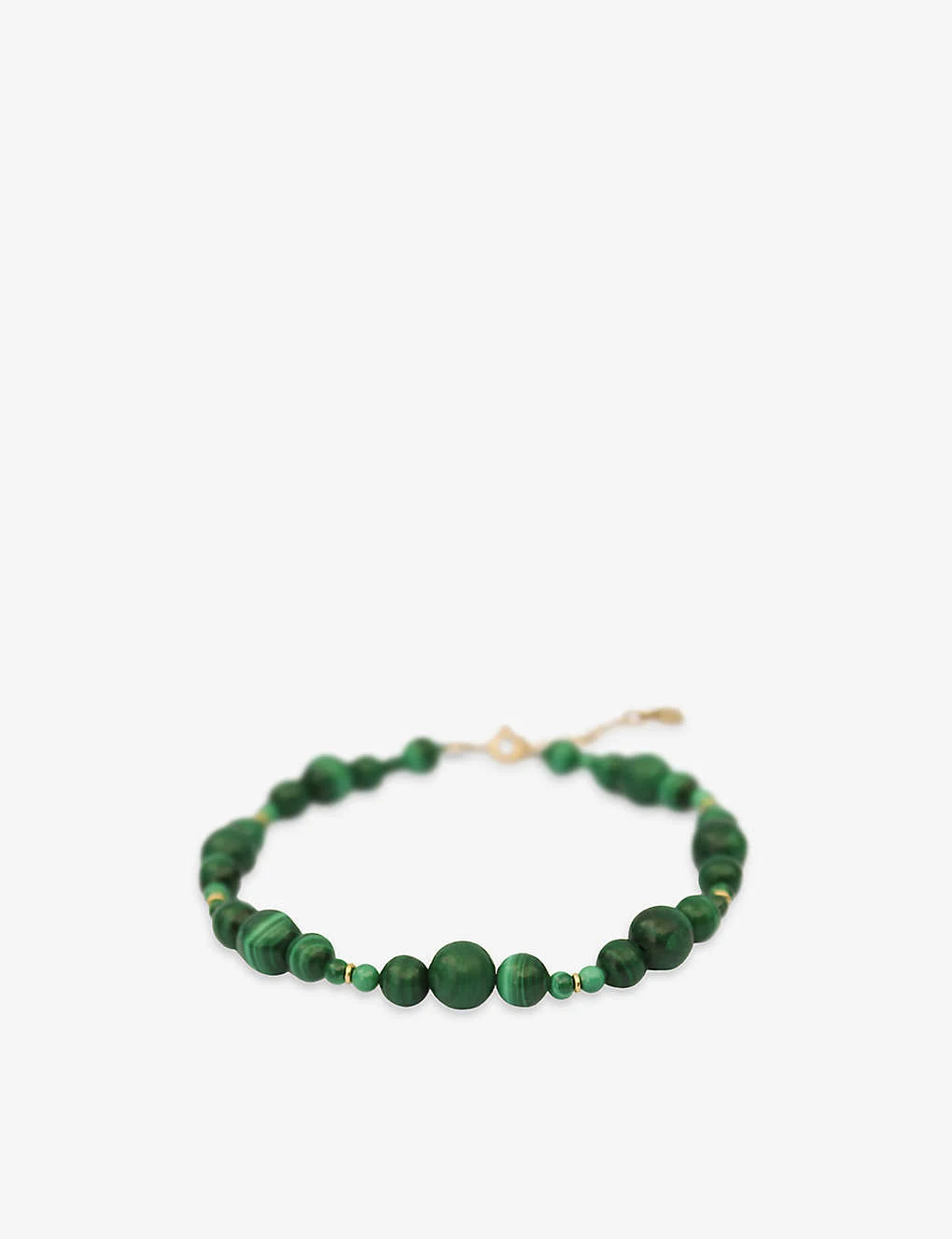 Boba Matcha 18ct Yellow-gold And Malachite Beaded Anklet 3 Boba Matcha 18ct Yellow-gold And Malachite Beaded Anklet