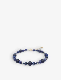 Boba Blueberry 18ct Yellow-gold And Lapis Lazuli Beaded Anklet
